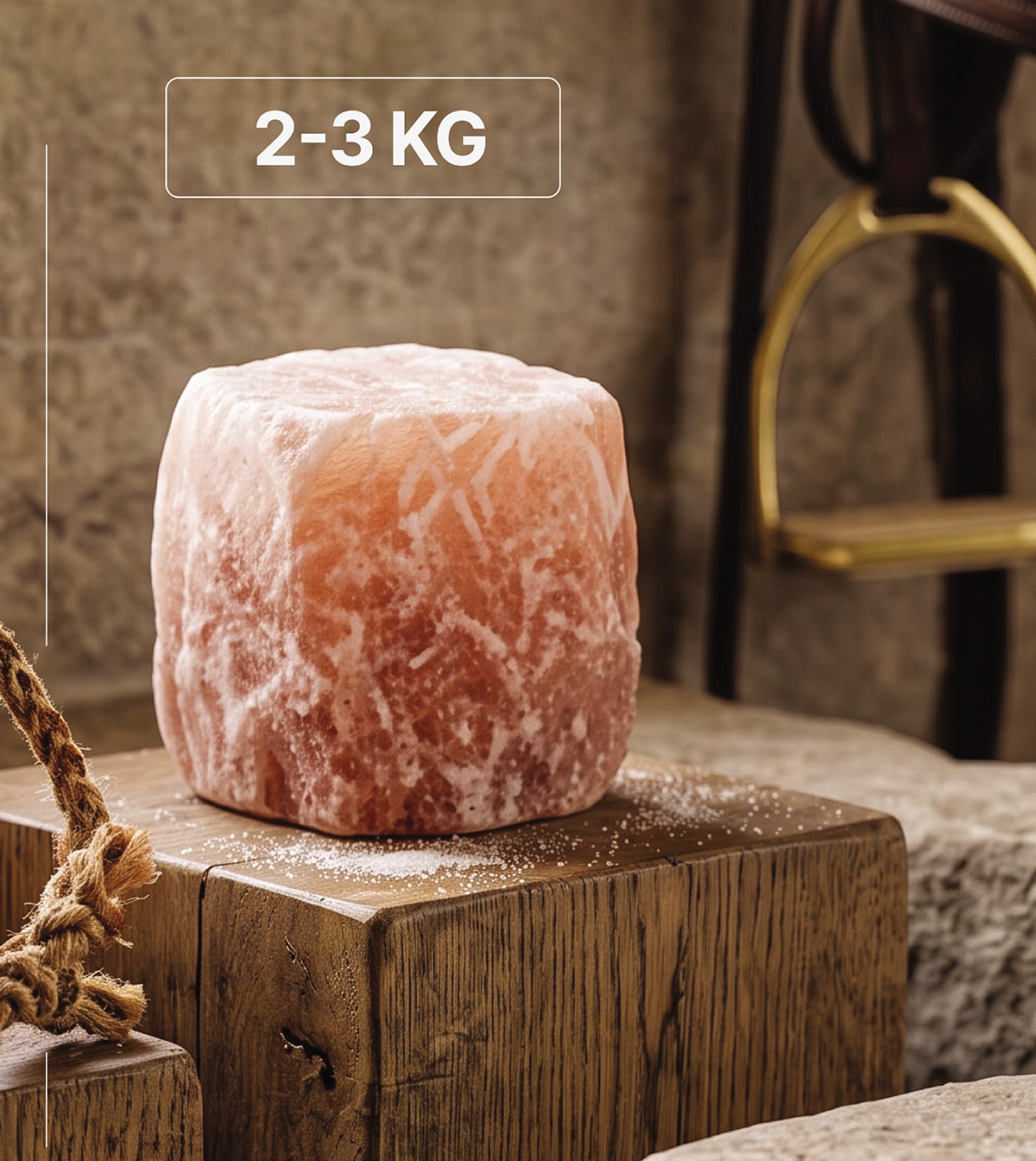 2–3 kg Animal Lick Salt Rock w/ Rope