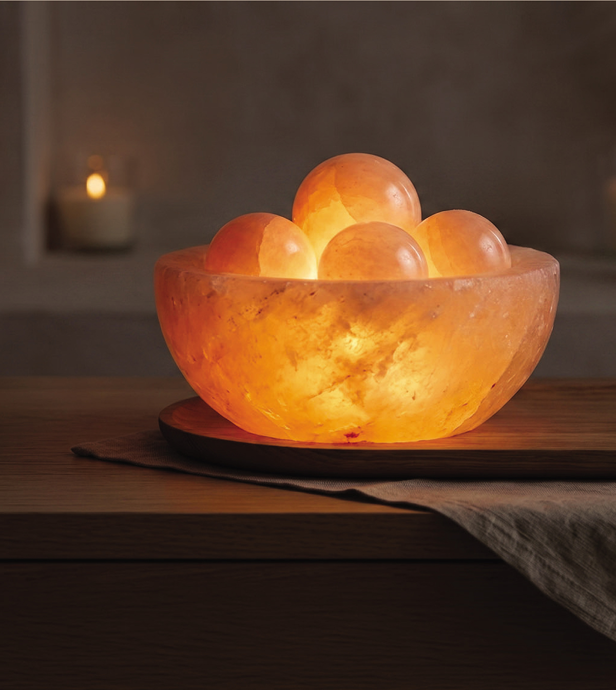 3–4 kg Fire Bowl Lamp w/ Massage Balls